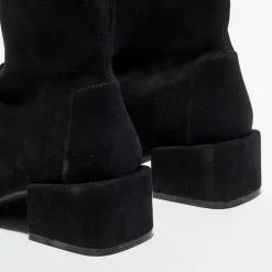 Bottines en Velours de Cuir Accordion noires - Talon 5 cm-Stuart Weitzman Discount