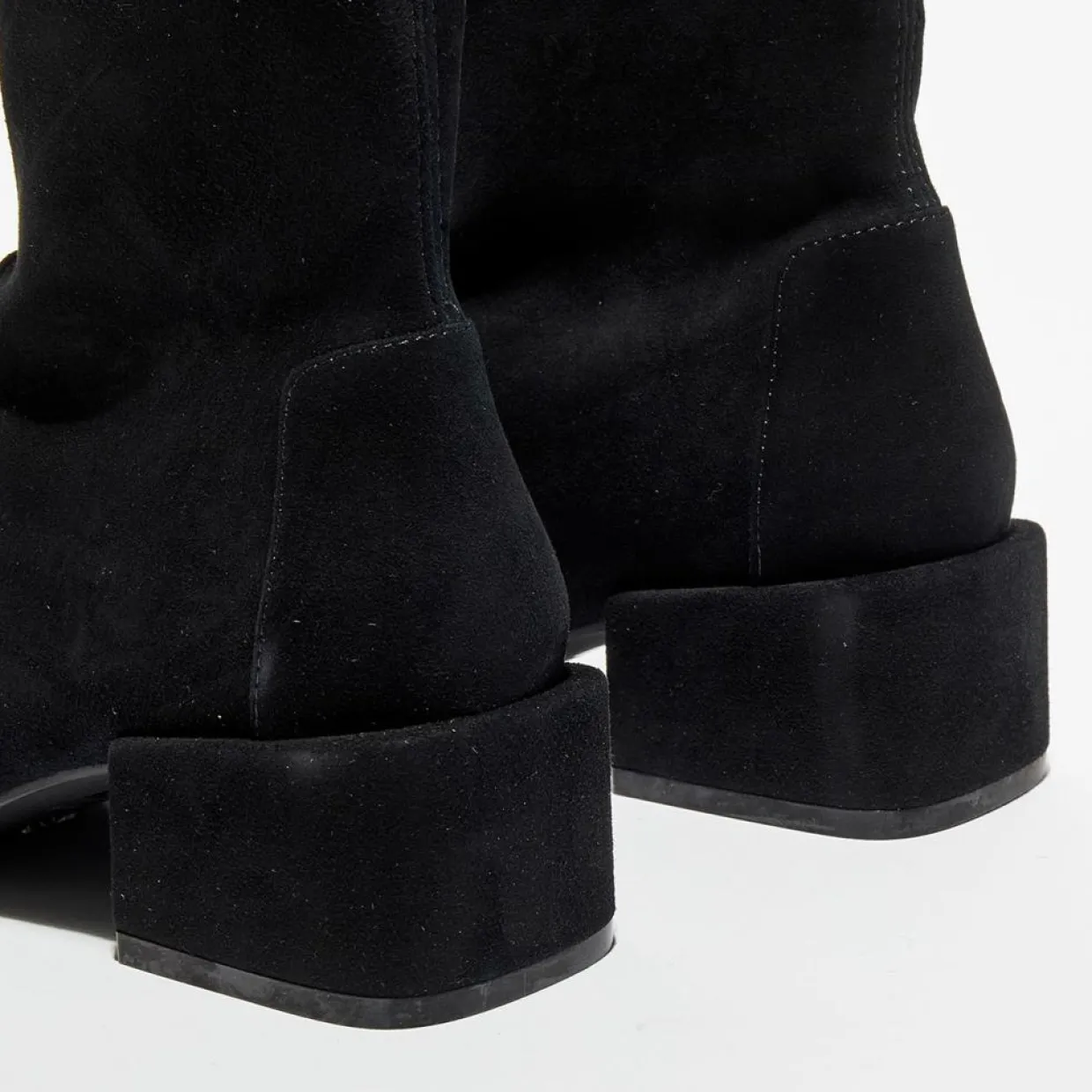 Bottines en Velours de Cuir Accordion noires - Talon 5 cm-Stuart Weitzman Discount