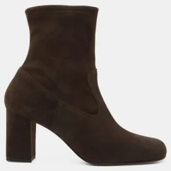 Bottines en Velours de Cuir marron - Talon 8 cm-Avril Gau New