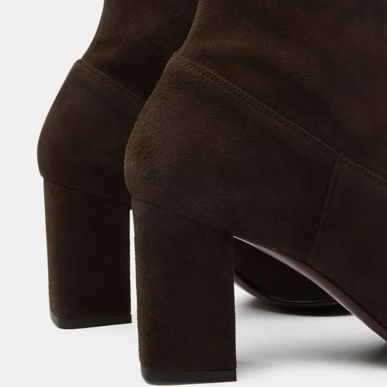 Bottines en Velours de Cuir marron - Talon 8 cm-Avril Gau New