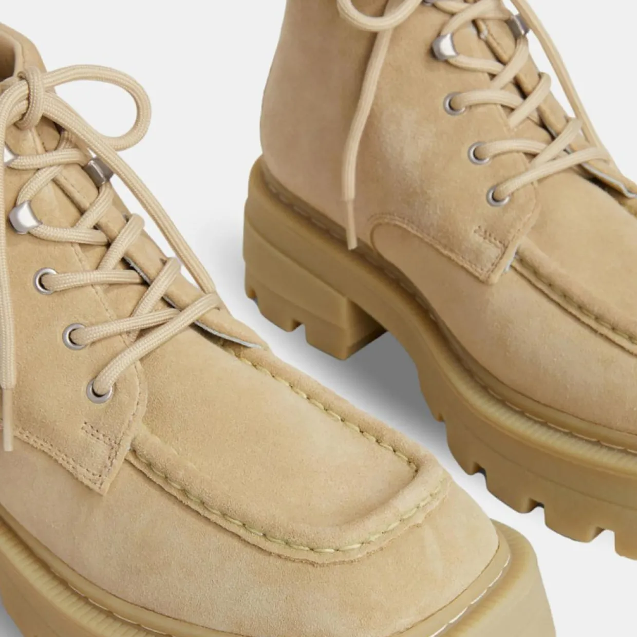 Homme Eytys Boots^Bottines en Velours de Cuir Tribeca beiges