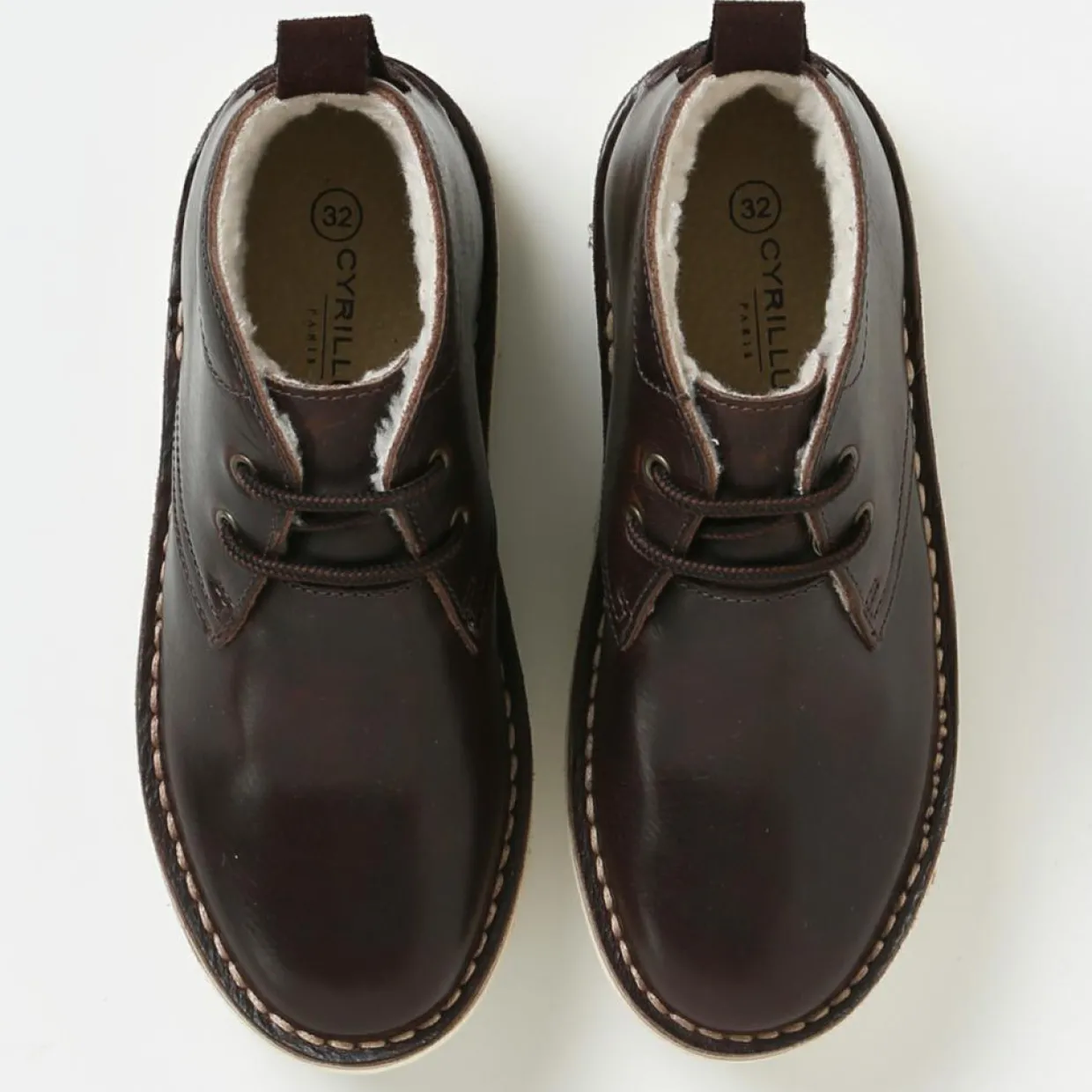 Enfant Cyrillus Garçon^Bottines fourrées en Cuir marron foncé
