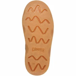 Enfant Camper Fille^Bottines fourrées en Velours de Cuir Kido vert foncé