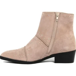 Femme Lab78 Bottines^Bottines plates en Velours de Cuir Eleonore beiges