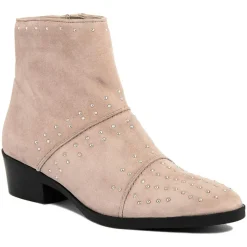 Femme Lab78 Bottines^Bottines plates en Velours de Cuir Eleonore beiges