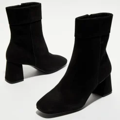 Femme Galeries Lafayette Bottines^Bottines revers col noires - Talon 7 cm