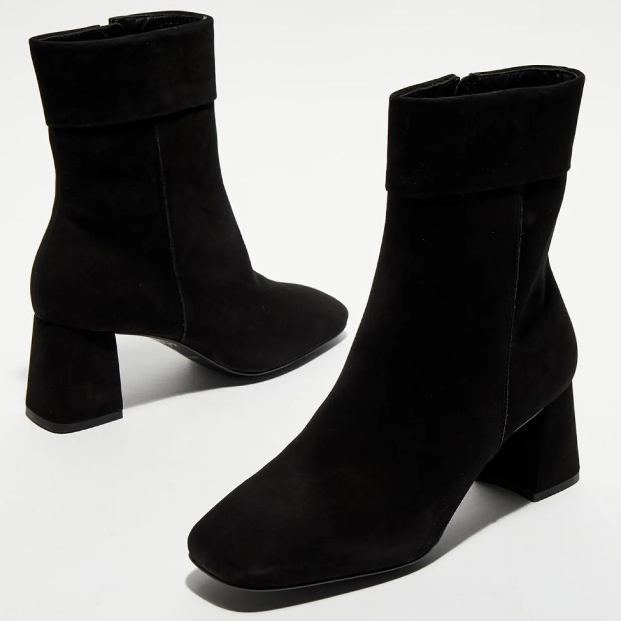 Femme Galeries Lafayette Bottines^Bottines revers col noires - Talon 7 cm