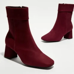 Femme Galeries Lafayette Bottines^Bottines revers col rouge bordeaux