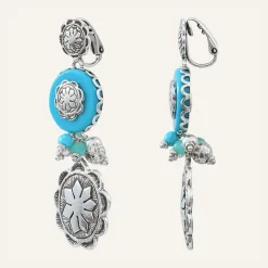 Femme Reminiscence Boucles D'Oreilles^Boucles d'oreilles Amazones Jade & Howlite argenté/turquoise