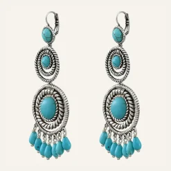 Femme Reminiscence Boucles D'Oreilles^Boucles d'oreilles Arizona Howlite argenté/turquoise