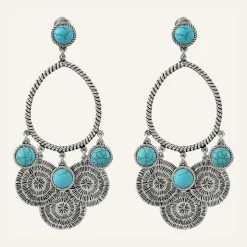 Femme Reminiscence Boucles D'Oreilles^Boucles d'oreilles Arizona Howlite argenté/turquoise