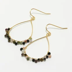 Femme Moonstone Boucles D'Oreilles^Boucles d'oreilles Claudia Tourmaline multicolore en laiton doré