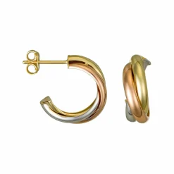 Boucles d'oreilles créoles or tricolore-Instant d'Or Outlet