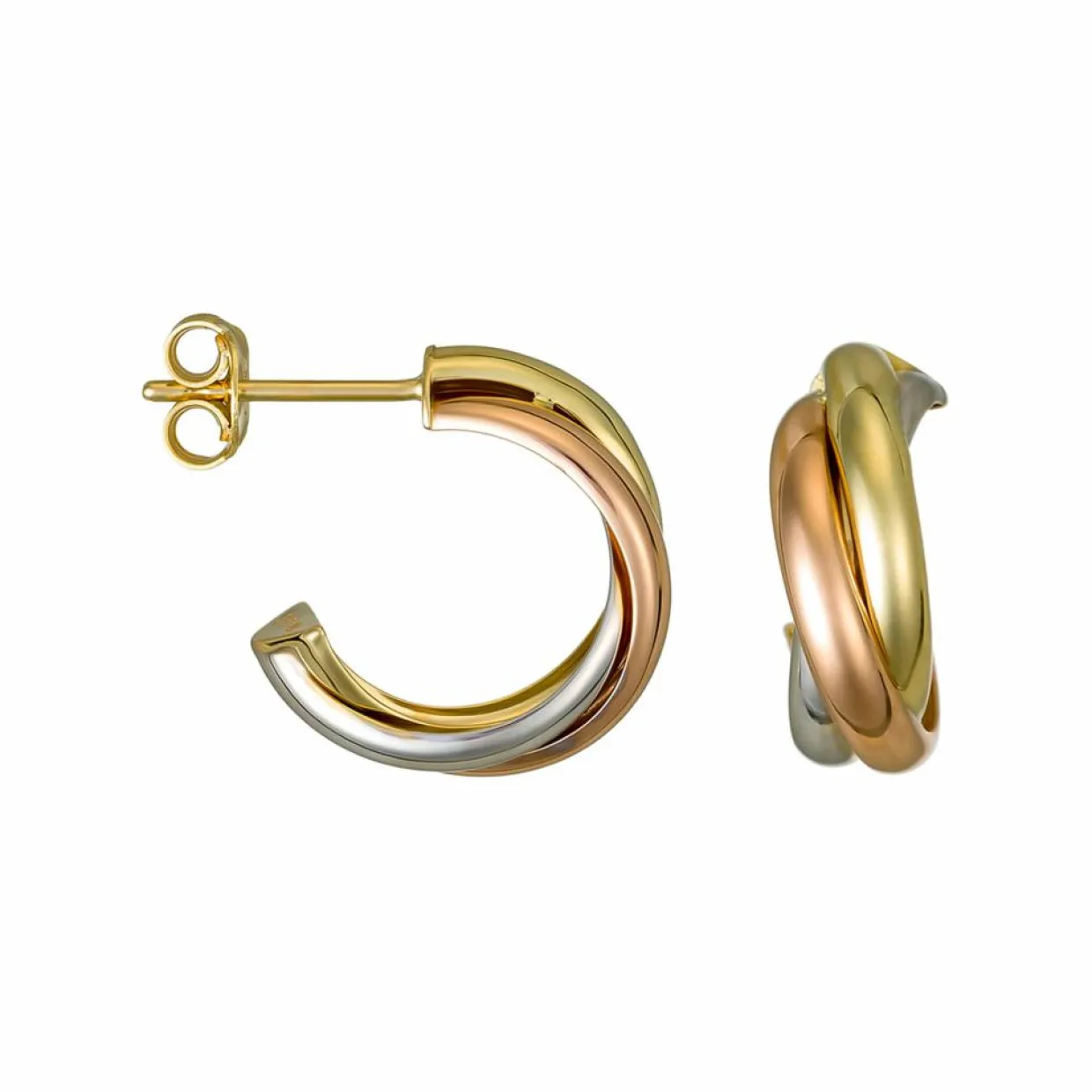 Boucles d'oreilles créoles or tricolore-Instant d'Or Outlet