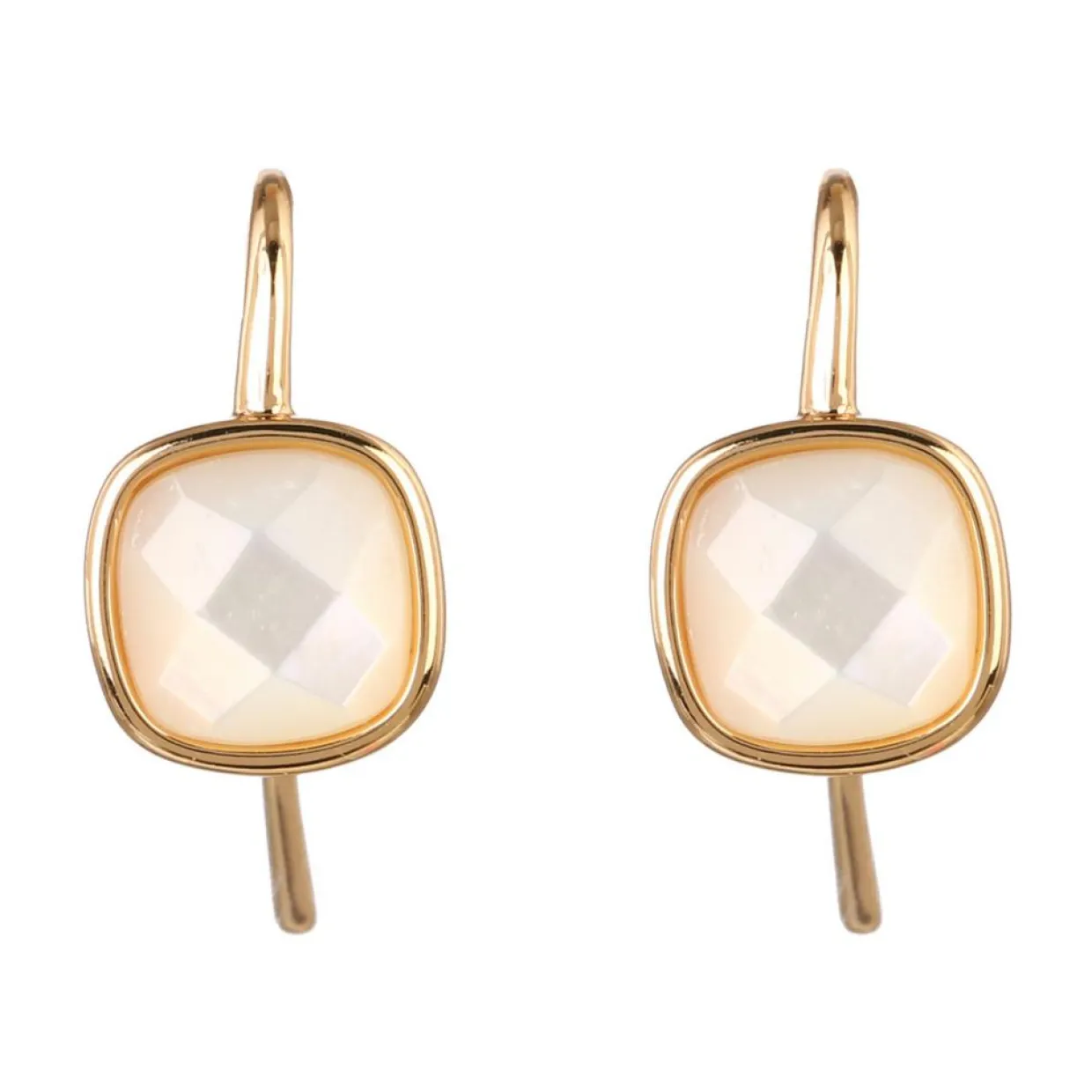 Boucles d'oreilles Ella Nacre en laiton doré-Moonstone Online