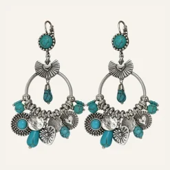 Boucles d'oreilles L'Essence du Coeur Howlite argentées-Reminiscence Discount