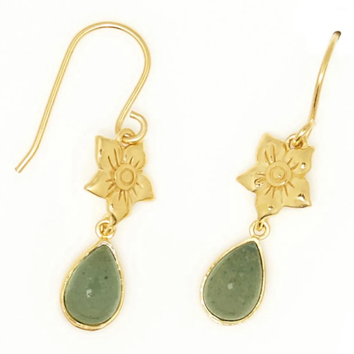 Femme Moonstone Boucles D'Oreilles^Boucles d'oreilles Louisa Aventurine en laiton doré