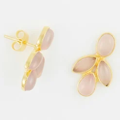 Femme Moonstone Boucles D'Oreilles^Boucles d'oreilles opale roses en laiton doré