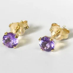 Femme Instant d'Or Boucles D'Oreilles^Boucles d'oreilles Ravissement Améthystes 0.40 ct or jaune