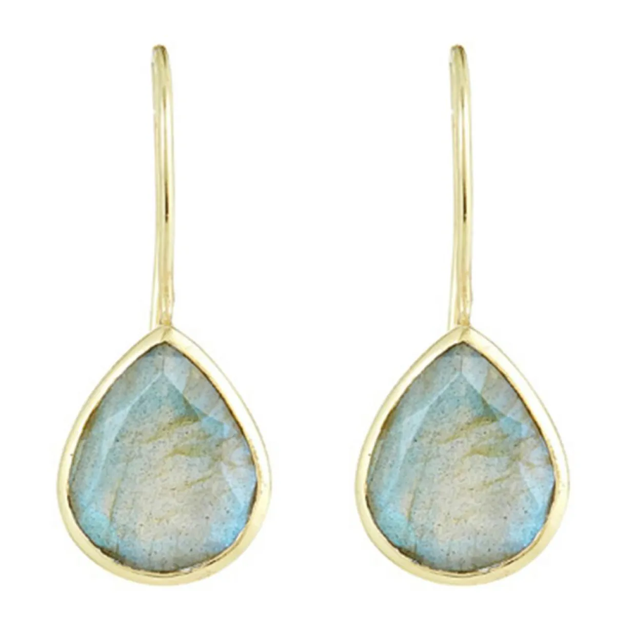 Boucles d'oreilles Rosalie Labradorite en laiton doré-Moonstone Discount