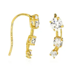 Boucles d'oreilles Trio de Pierre or jaune-Instant d'Or