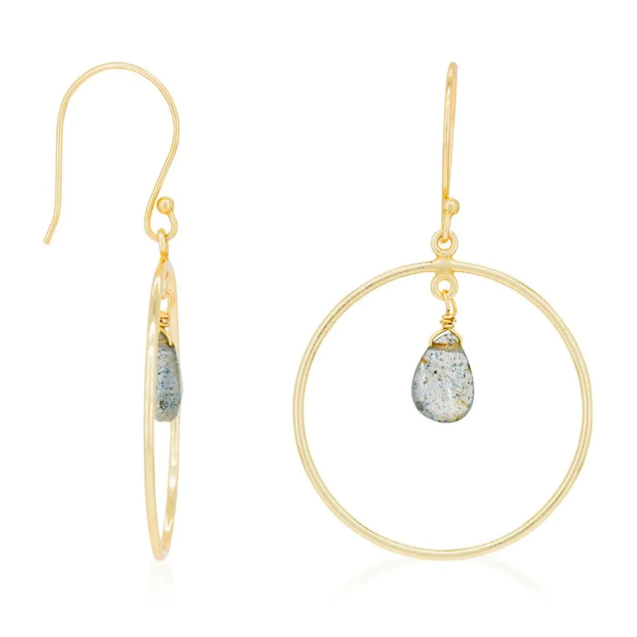 Femme Moonstone Boucles D'Oreilles^Boucles d'oreilles Véro Labradorite en laiton doré