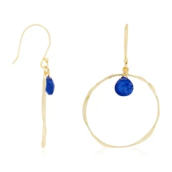 Boucles d'oreilles Véro Lapis Lazuli en laiton doré-Moonstone New