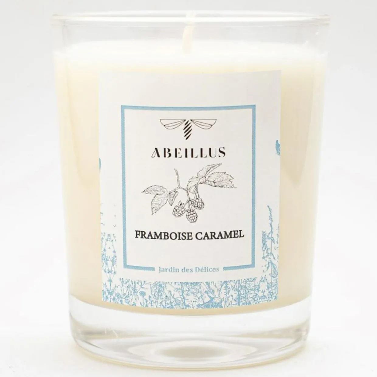 Abeillus Bougies^Bougie parfumée Jardin rêvé Jardin des délices Framboise caramel ivoire - 45h