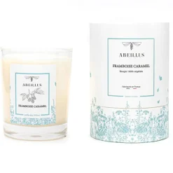 Abeillus Bougies^Bougie parfumée Jardin rêvé Jardin des délices Framboise caramel ivoire - 45h