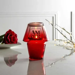 Bougie Parfumee Lampe Amour rouge - 9.7x12.5x9.7 cm-The Concept Factory New