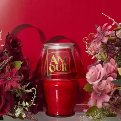 Bougie Parfumee Lampe Amour rouge - 9.7x12.5x9.7 cm-The Concept Factory New