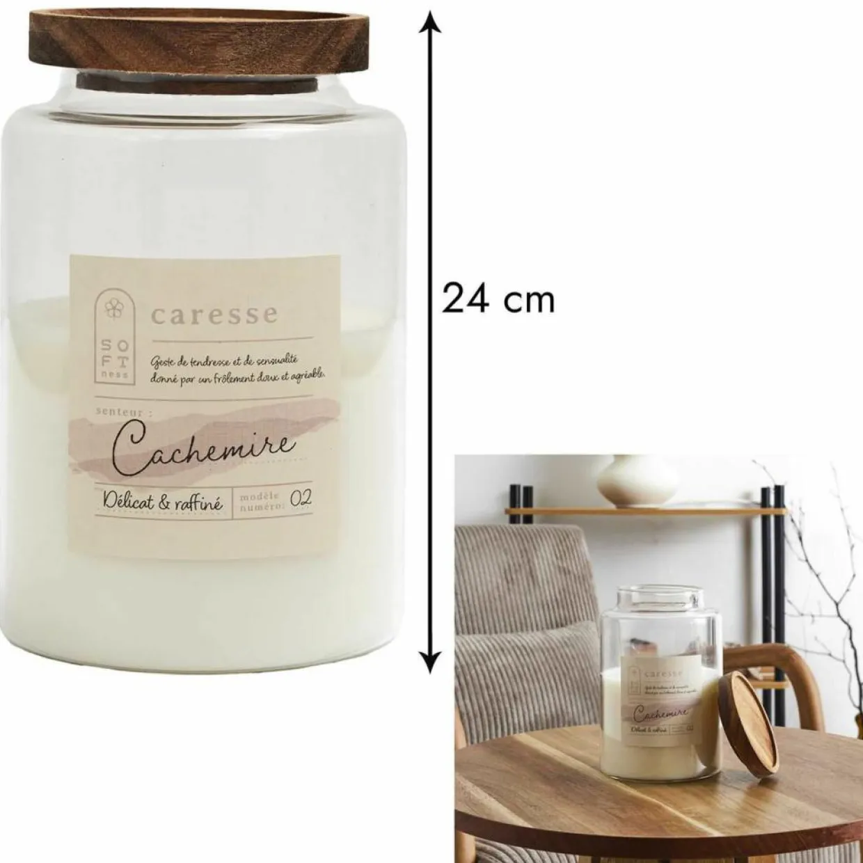 Bougie Parfumee Pot Top Acacia blanc - 11x16.5x11 cm-Home Deco Factory New