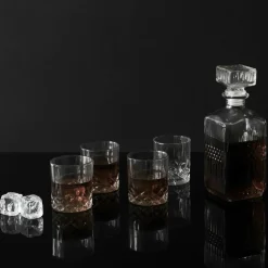 Cook Concept Verres^Bouteille whisky et 4 verres transparente - 9x9x24 cm