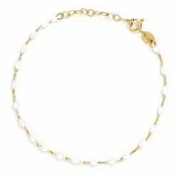Bracelet Linea Email blanc or jaune-Instant d'Or Best