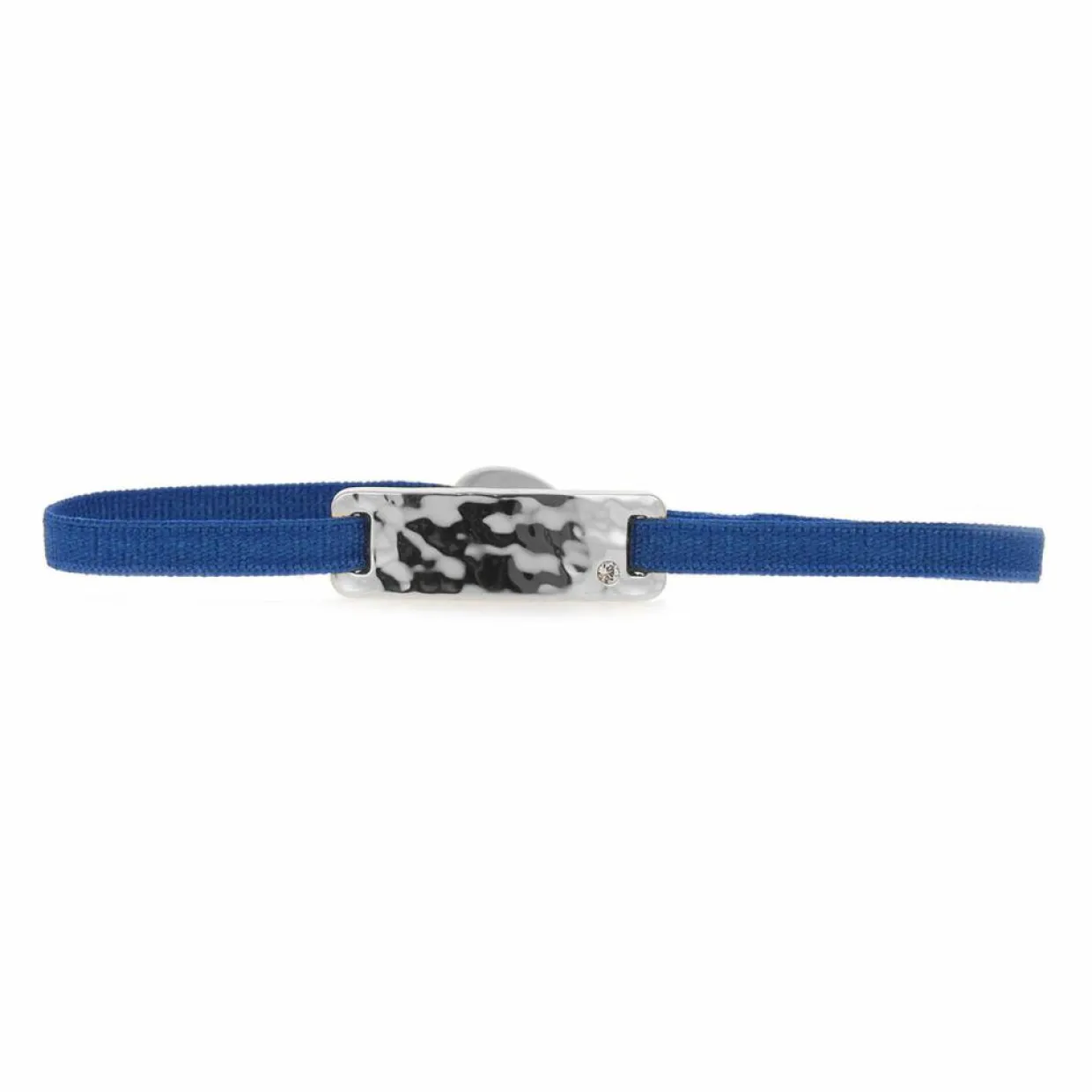 Femme Les Interchangeables Bracelets^Bracelet Plaque Ruban Granite Strass bleu