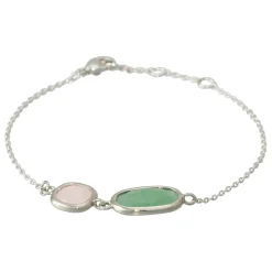 Bracelet Zoé Aventurine & Quartz en laiton argenté-Moonstone Online
