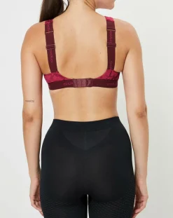 Femme Odlo Lingerie, Nuit^Brassière Padded Médium imprimée sangria