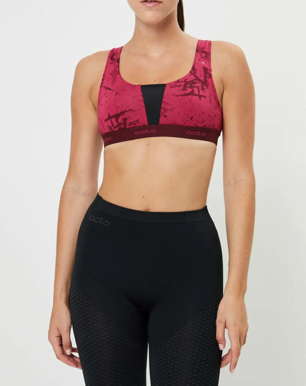 Femme Odlo Lingerie, Nuit^Brassière Padded Médium imprimée sangria