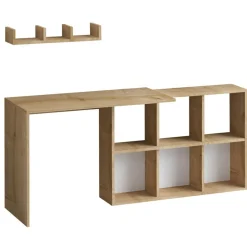 Wooden Art Bureaux^Bureau + etagère blake chêne - 74x145x45 cm