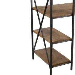 Bois & Chiffons Bureaux^Bureau avec étagère manguier stockholm noir - 130x60x130 cm
