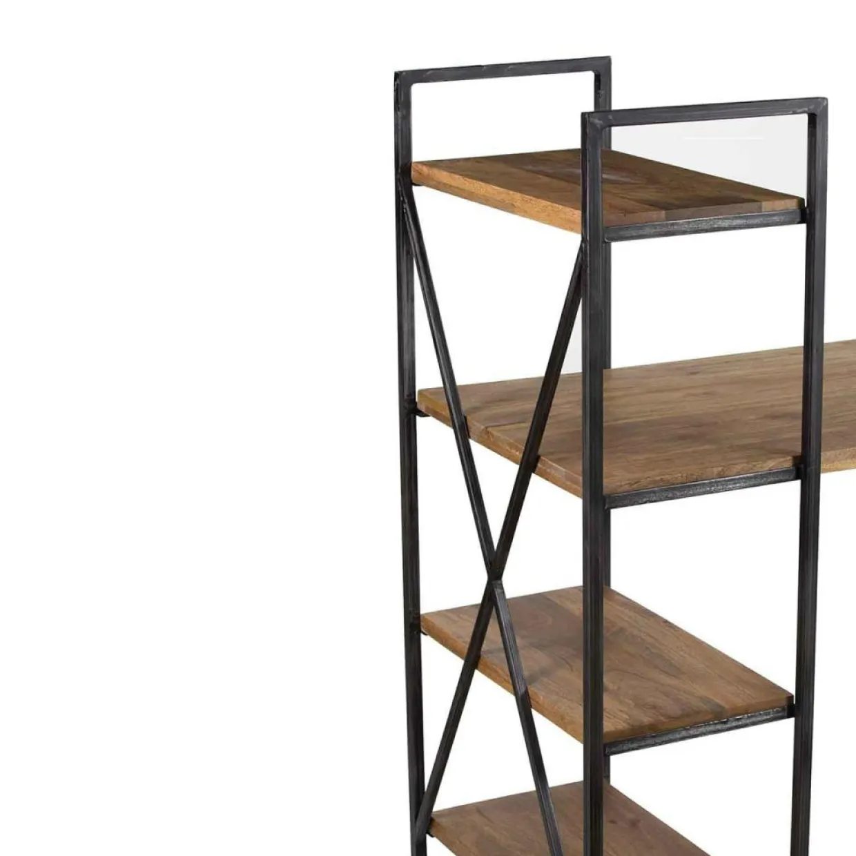 Bois & Chiffons Bureaux^Bureau avec étagère manguier stockholm noir - 130x60x130 cm