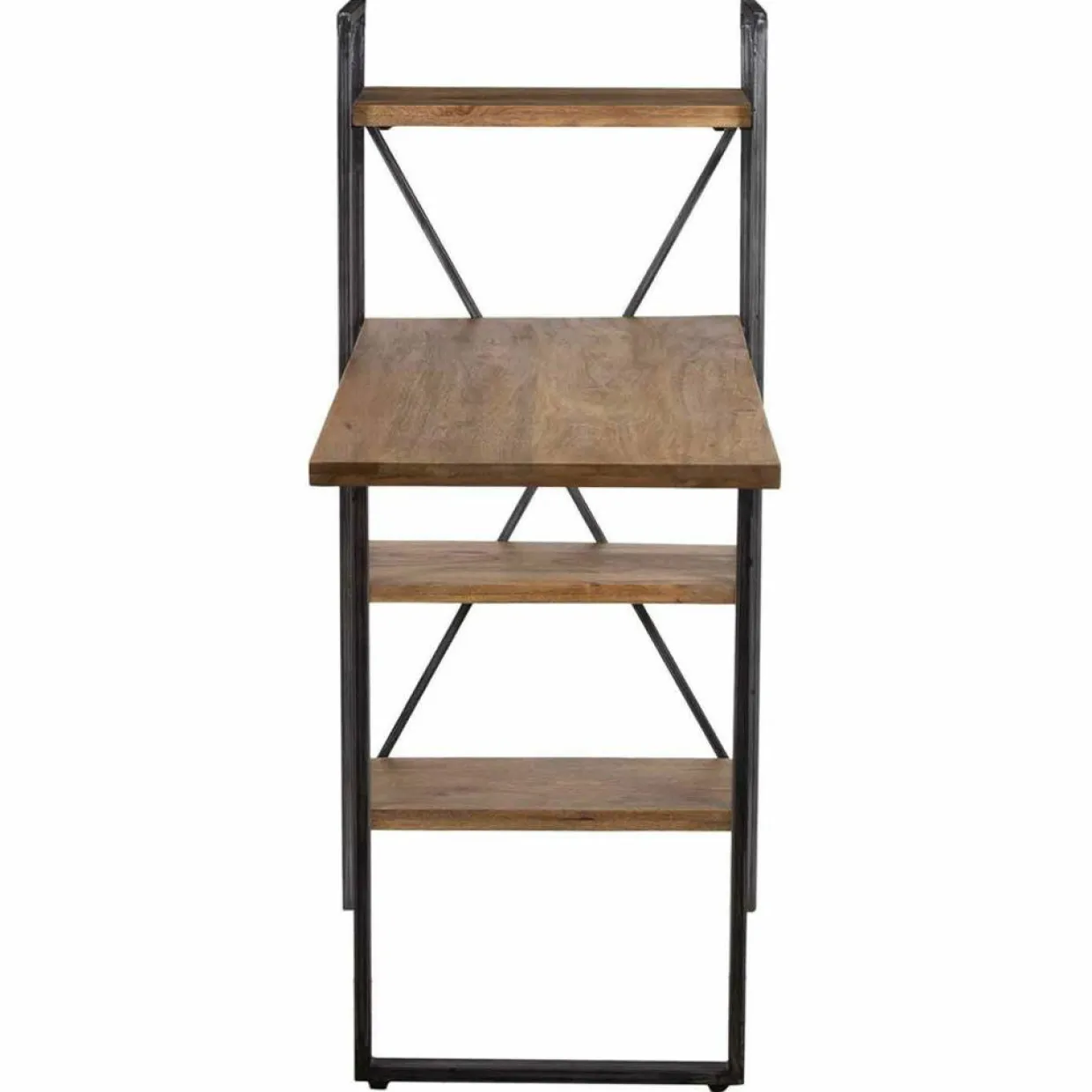 Bois & Chiffons Bureaux^Bureau avec étagère manguier stockholm noir - 130x60x130 cm