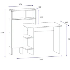 Bureau Bugra chêne - 119.7x111.8x60 cm-Wooden Art Clearance