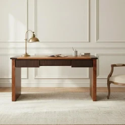 Bois & Chiffons Bureaux^Bureau en bois massif Acacia Moon Naturel - 140x70x76 cm
