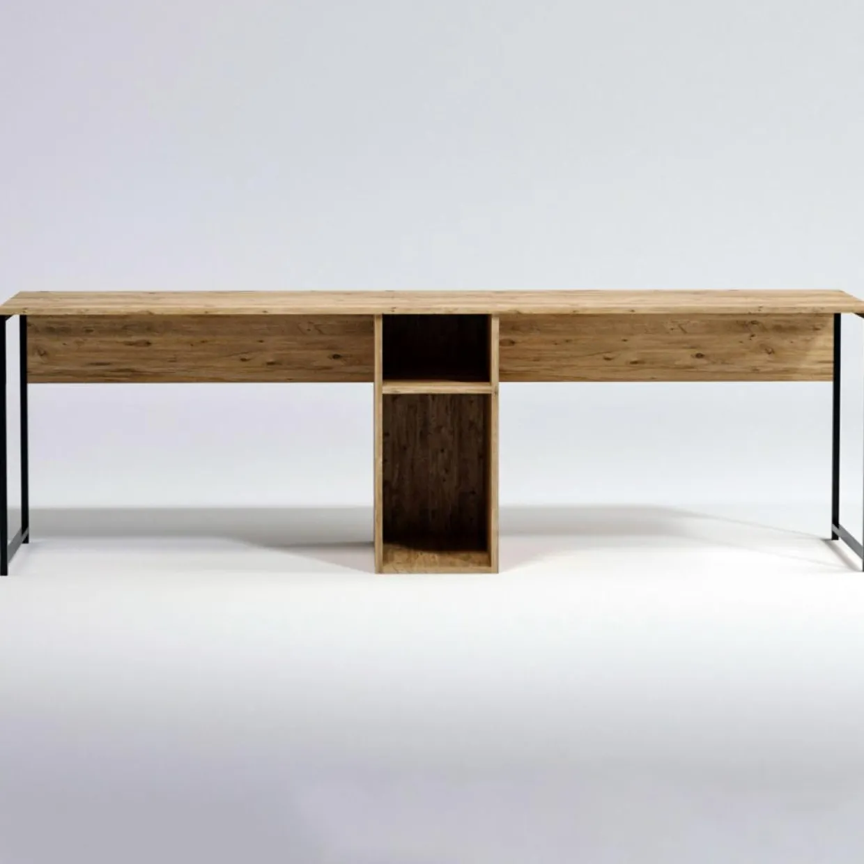 Bureau ikili calisma chêne - 240x74x60 cm-Wooden Art Online