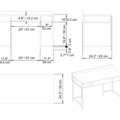 Bureau Tumata doré/blanc - 119.5x62x75.2 cm-Homitis Hot
