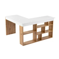 Bureau Vesper blanc/pin - 130x72x50 cm-Homitis Discount