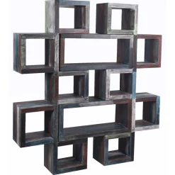 Bois & Chiffons Meubles De Rangement^Caisson de bibliothèque manguier pushkar multicolore - 90x30x40 cm
