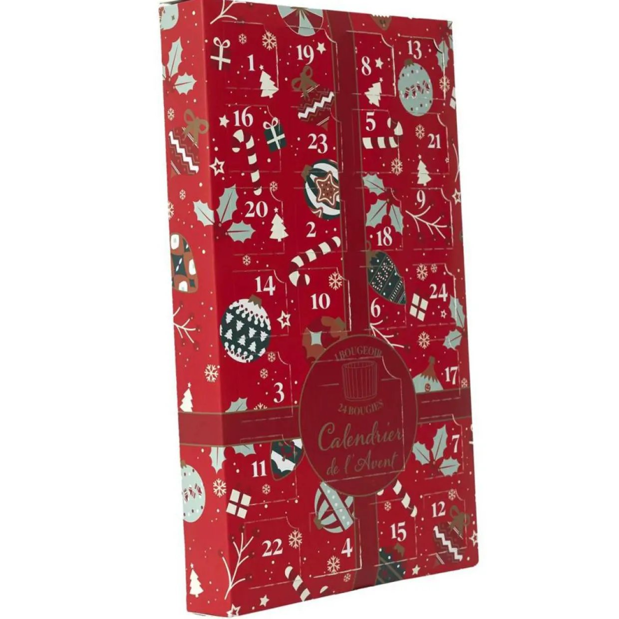 Calendrier de l'avent Photophores & Bougies Parfumées rouge - 21.7x37x4.2 cm-Home Deco Factory Hot