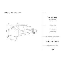 Mazzini Sofas Canapés^Canapé 4 places Madara beige - 237x102x90 cm